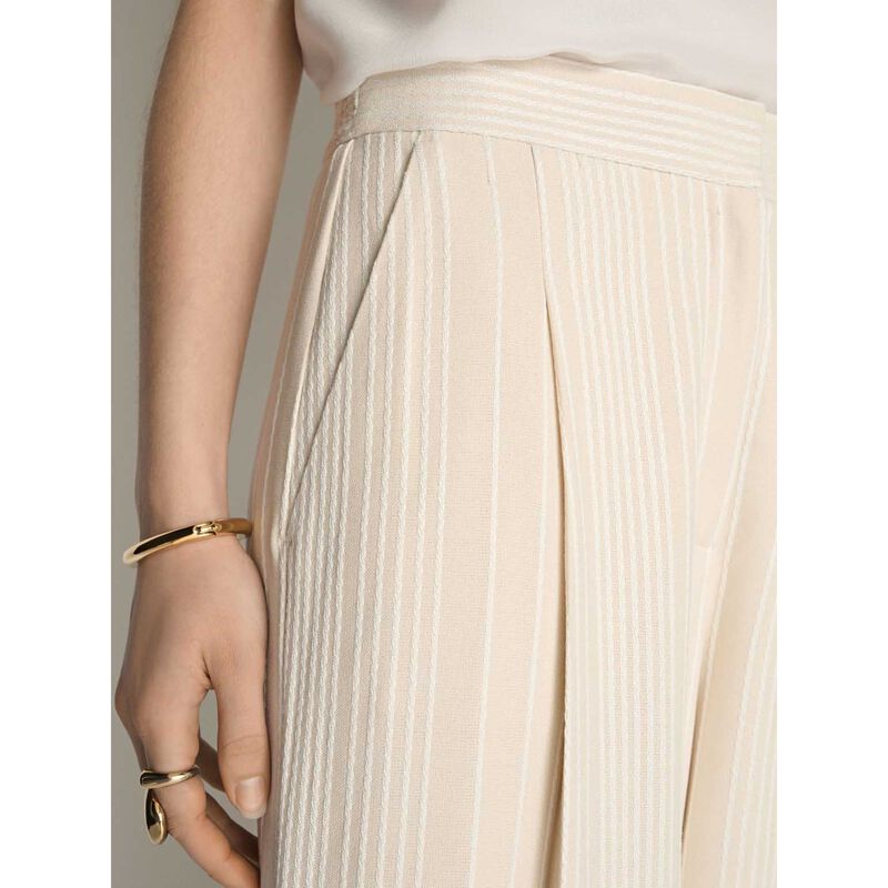 Veronika Maine Embroidered Stripe Wide Leg Pant image number 2